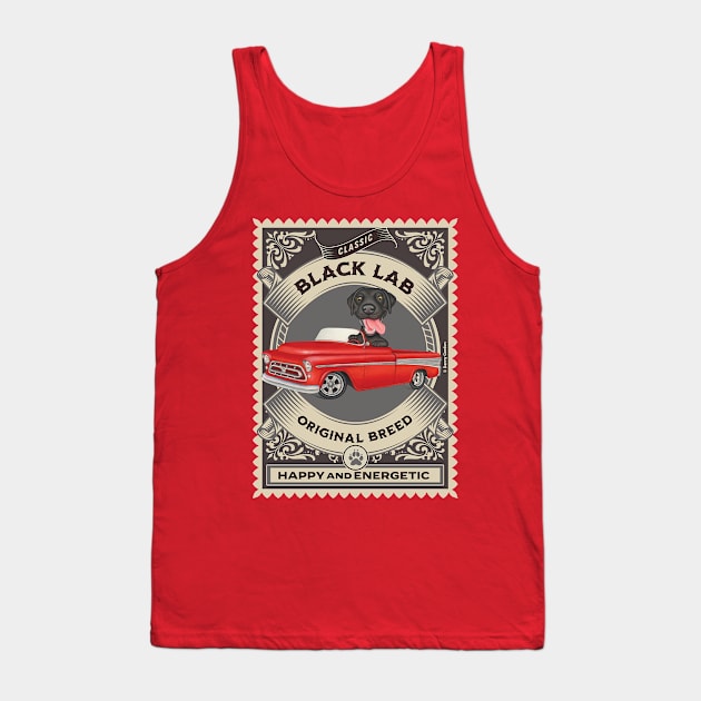 Funny Rottweiler in red classic truck in gold circle Tank Top by Danny Gordon Art